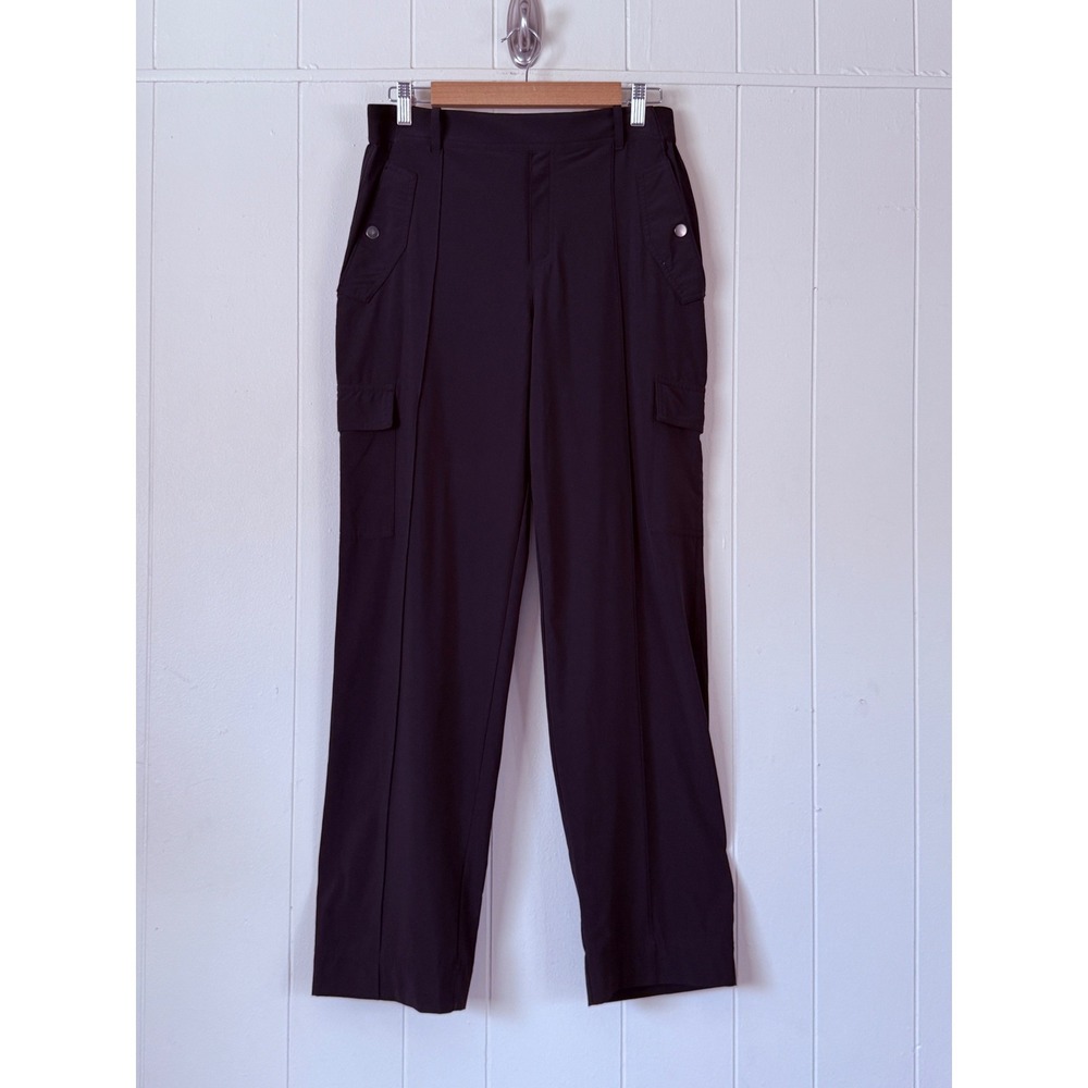 Athleta Womens Black Cargo Utility Pants Straight Leg High Rise Size 8 Gorpcore